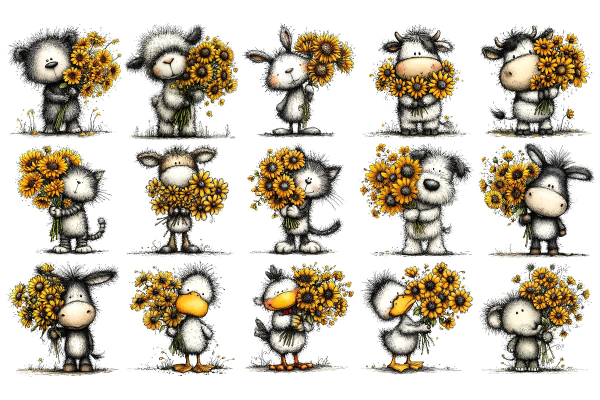 Sunflower Animal PNG Clipart, an Animal Illustration by Nicolle's Colorful Art (Photo 4 of 4)