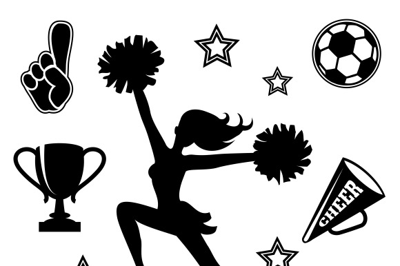 Young Cheerleader With Icons