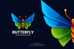 Butterfly Gradient Colorful Logo