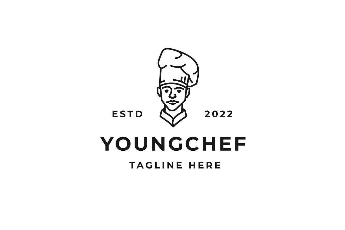 Line art Chef Restaurant logo design, a Branding & Logo Template by ...
