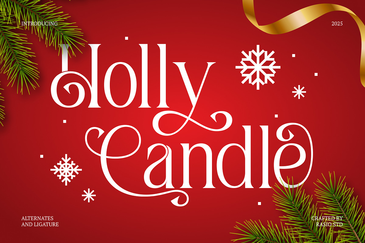 Holly Candle Christmas Font, a Serif Font by Rasio Studio (Photo 1 of 7)