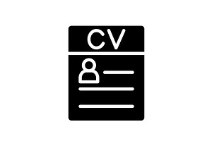 CV black glyph icon, an Icon by IMG Visuals