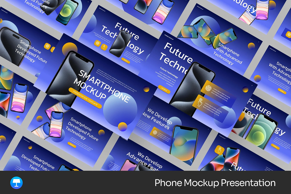 Phone Mockup Keynote Templates, a Presentation Template by Fit-tee (Photo 1 of 2)