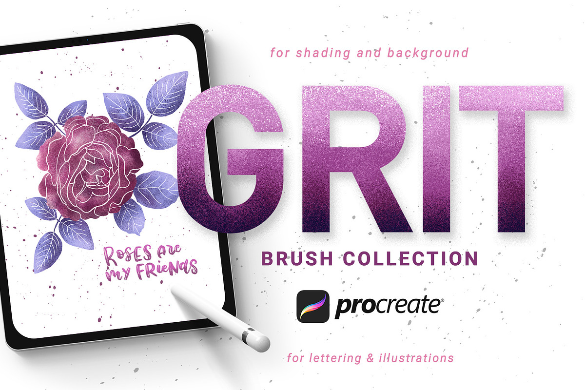 Grit Brushes for Procreate, a Brush Add-On by Gray Cat Graphics (Photo 1 of 7)