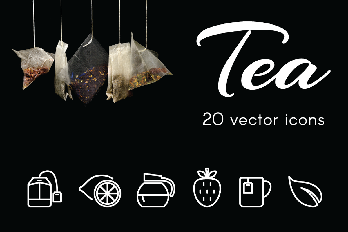 TEA  - vector line icons, an Outline Icon by marusdesign (Photo 1 of 2)