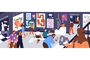 People in modern art gallery, museum, a Person Illustration by PaperTrident (Thumbnail 2 of 2)