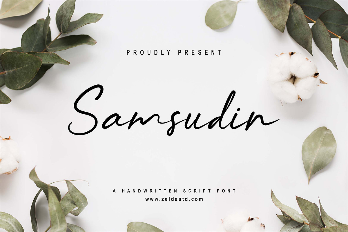 Samsudin Font, a Script Font by Zelda Graphic (Photo 1 of 5)