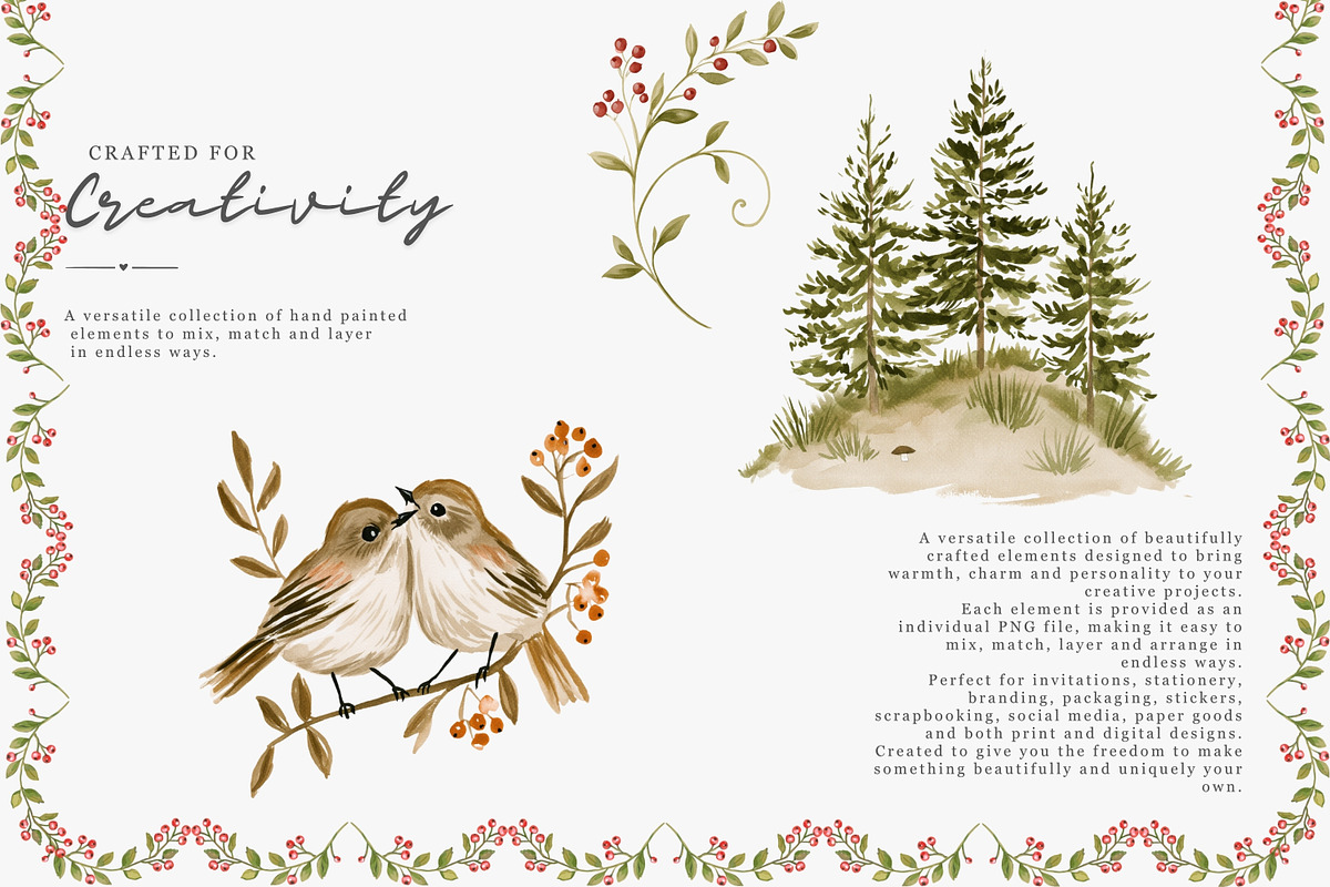whimsical woodland clipart set, a Decorative Illustration by Patishop Art (Photo 9 of 15)