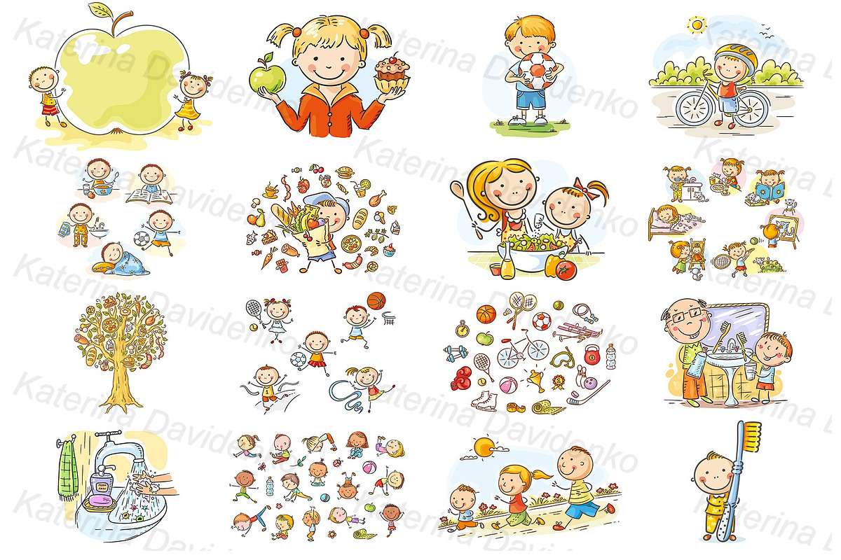 Kids and families doing sports, an Education Illustration by Bubert Art (Photo 2 of 5)