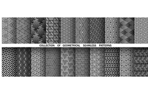 Geometric set of seamless black, a Pattern Graphic by RODINA