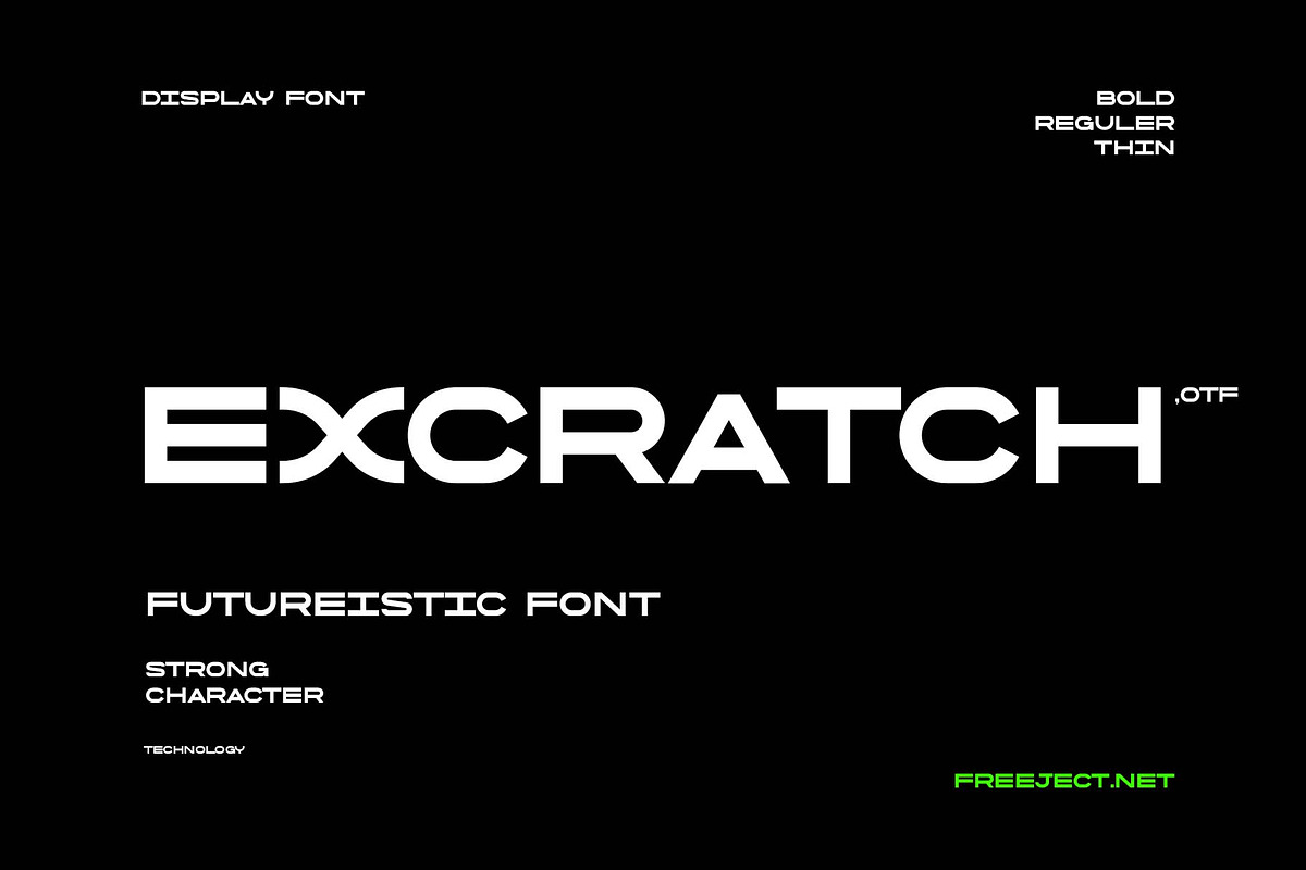 Excratch Futuristic Font, a Script Font by freeject.net (Photo 1 of 6)