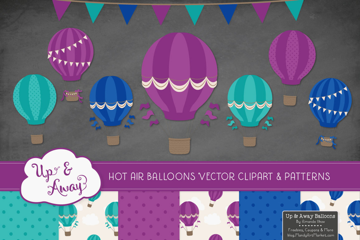 Peacock Hot Air Balloons & Patterns, an Illustration by Amanda Ilkov (Photo 2 of 5)