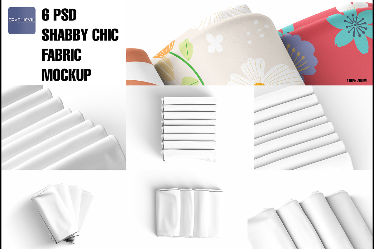 Shabby Chic Fabric Mockup, an Advertising Mockup by GraphicVil (Photo 9 of 9)