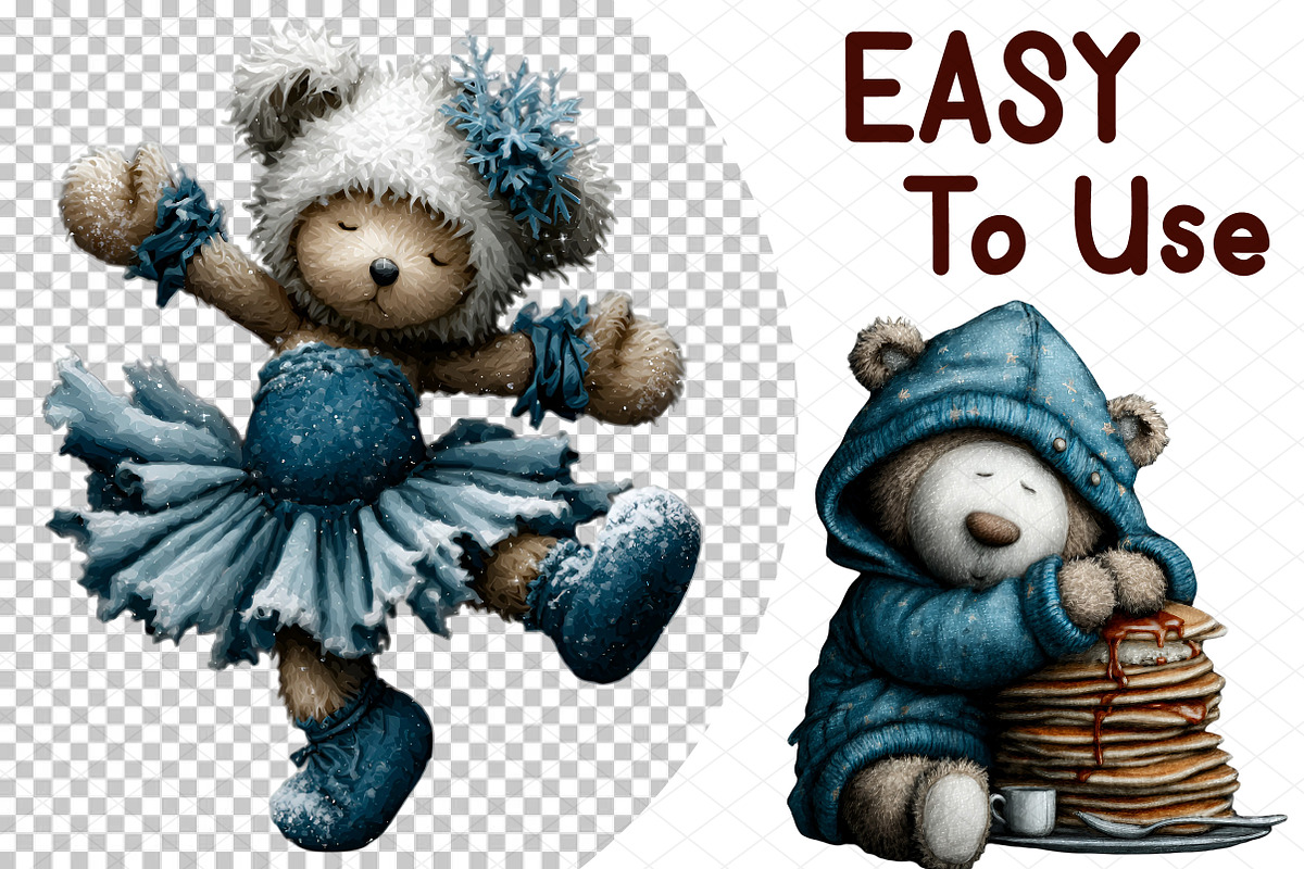 Whimsical Christmas Icy Blue Teddy B, an Illustration by cherrydesign (Photo 4 of 4)