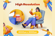 Daily Activity 3D Characters, a Characters & Person 3D Model by Rakata Studio (Thumbnail 3 of 6)