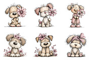 Whimsical easter dogs clipart, an Illustration by SinaCreation (Thumbnail 3 of 11)