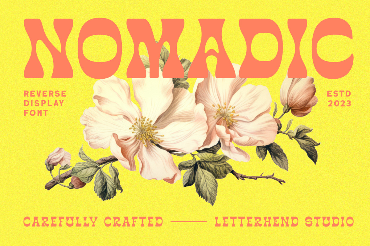 Nomadic - Reverse Display Font, a Handwritten Font by Letterhend Studio (Photo 1 of 9)