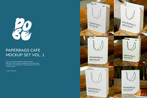 Paperbags Cafe Mockup Set Vol. 1, a Packaging Mockup by DOBE Studio