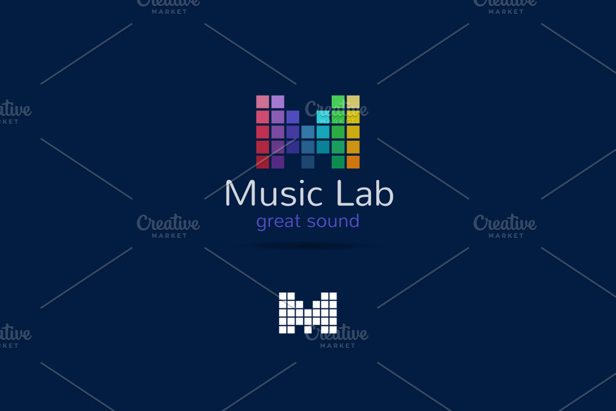 Music Beat. 3 Logos Set, a Branding & Logo Template by Trapezoid (Photo 3 of 4)