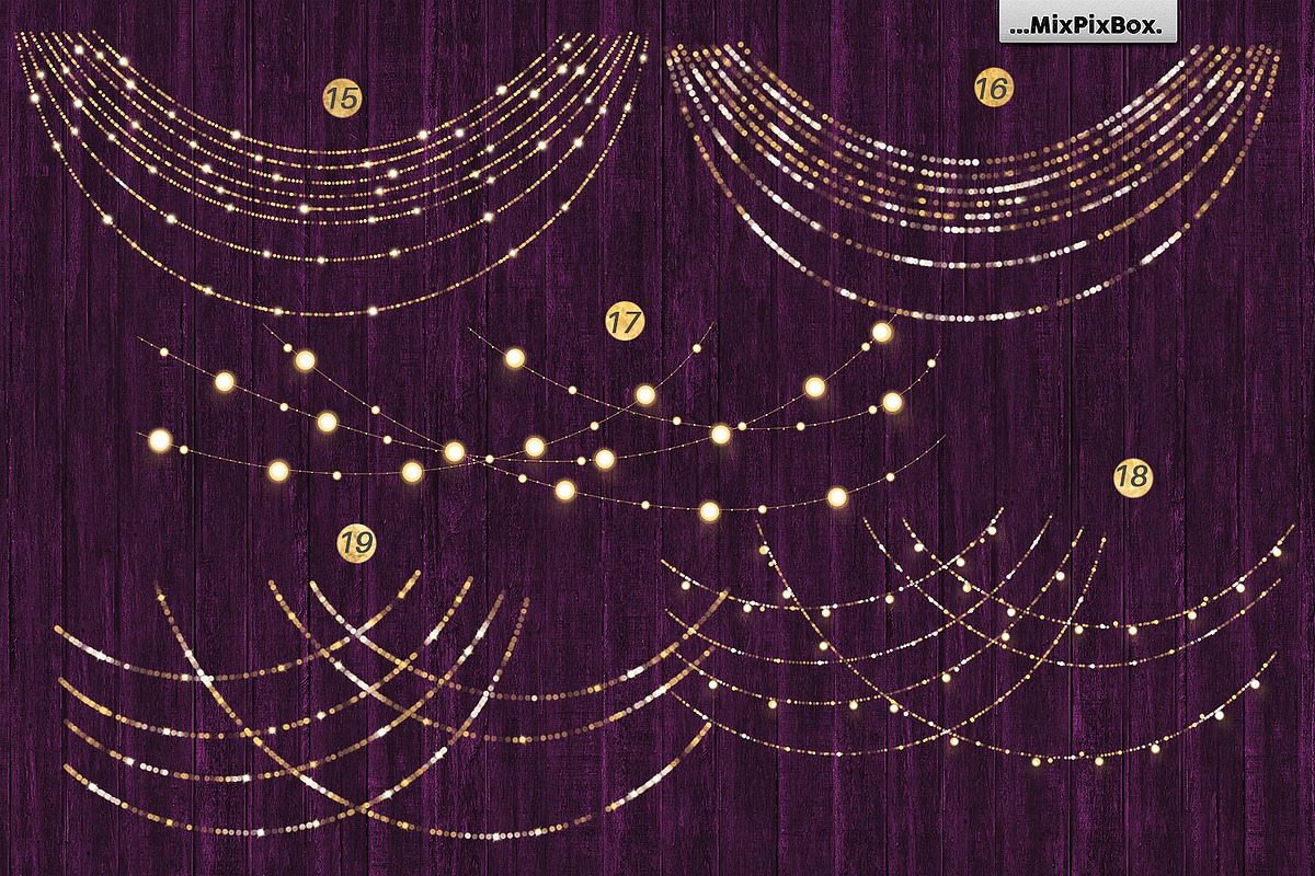 Christmas Lights Golden Glow, a Layer Style Add-On by MixPixBox (Photo 10 of 12)