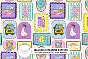 Frames Back to School Seamless, a Pattern Graphic by Coastal 5 Designs (Thumbnail 1 of 3)