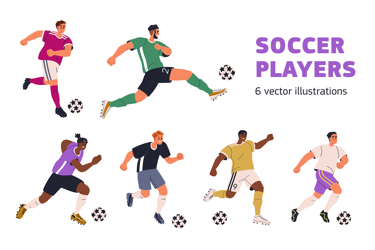 Soccer players play football set, a Sport Illustration by Good Studio (Photo 1 of 5)