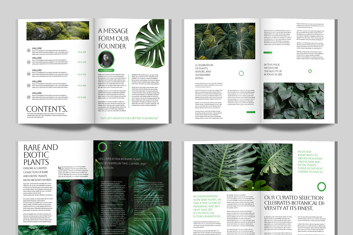 Botanical magazine design template, a Magazine Template by Shajib Shikder (Photo 4 of 7)