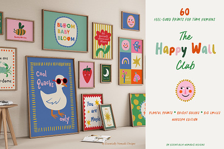 Happy Wall Vibrant Nursery Art Print
