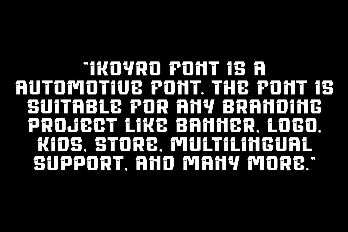 Ikoyro - Automotive Font, a Sans Serif Font by Iqsiart Studio (Photo 3 of 7)