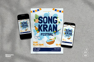 Songkran Festival Flyer, a Flyer Template by Neermana