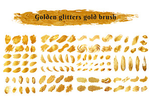Gold glitters golden brush stroke, a Shape Add-On by Shahjahangdb1