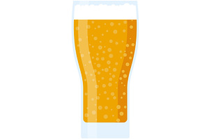 Beer in glass vector isolated, a Food Illustration by Sky Pics Studio