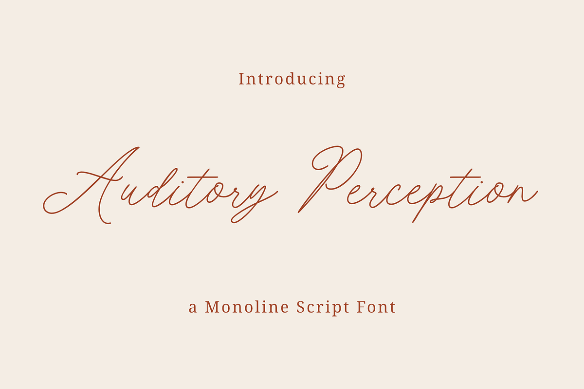 Auditory Perception -  Monoline Font, a Script Font by Ali Hamidi (Photo 1 of 9)