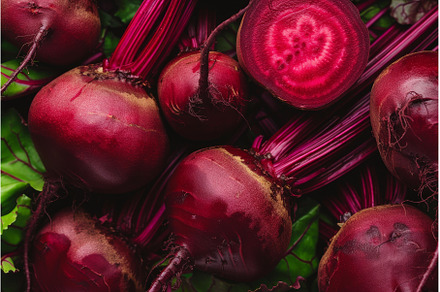 Tender Beetroot half slice. Generate, a Food & Drink Photo by Ylivdesign