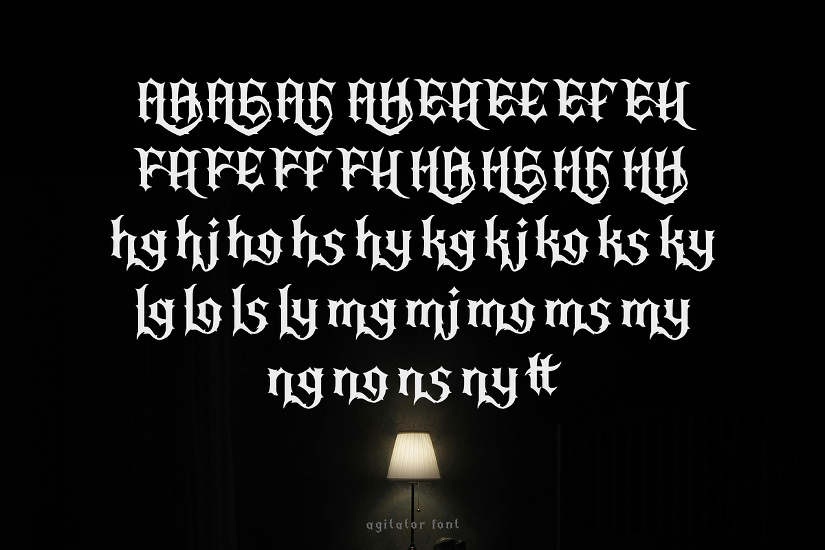 Agitator Blackletter Font, a Blackletter Font by madeDeduk (Photo 10 of 10)