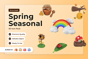 Spring Nature 3D Icon Pack