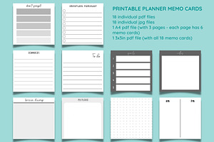 PRINTABLE PLANNER MEMO CARDS