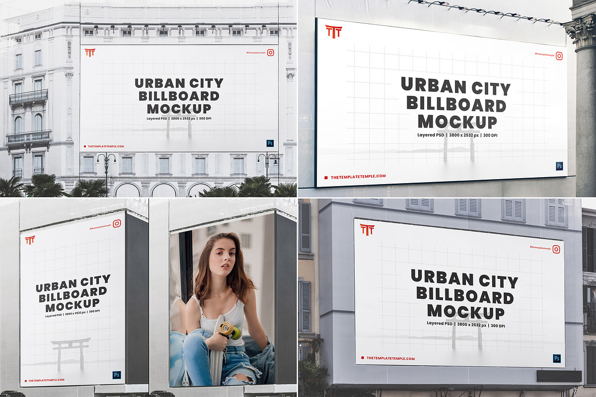 Urban City Billboard Mockups, an Advertising Mockup by Andre28 (Photo 2 of 6)