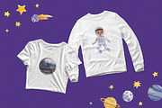 Watercolor space clipart with planet, an Animal Illustration by CreativeByLu (Thumbnail 2 of 11)