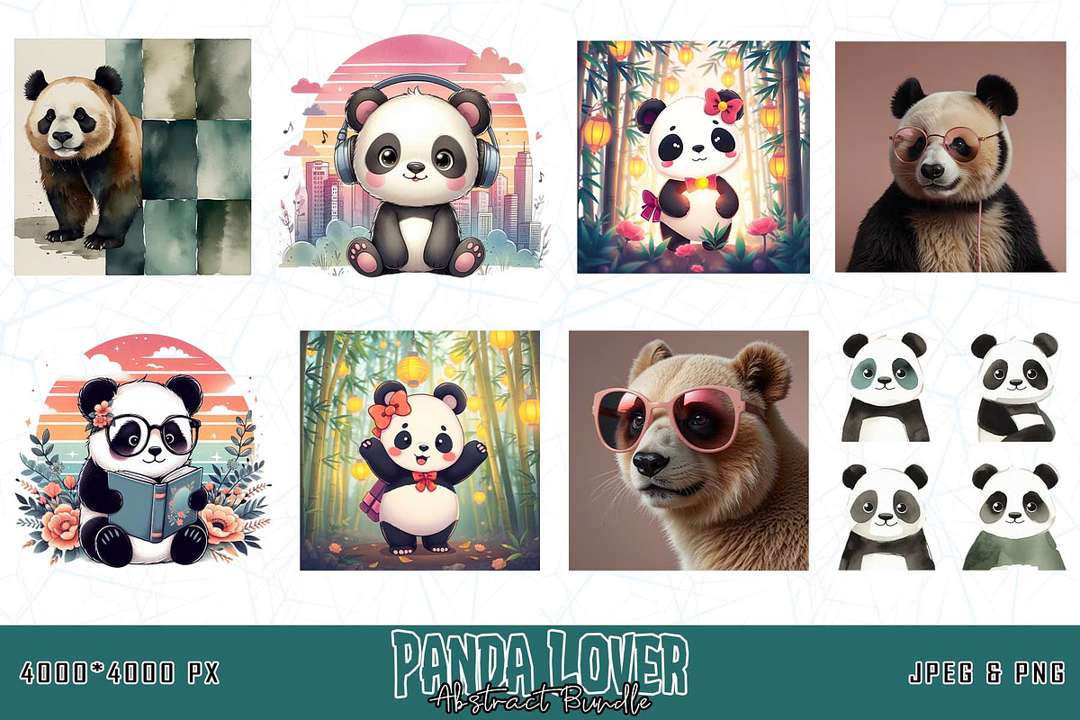 20 Groovy Panda T-shirt Bundle, an Illustration by Sofia's Fashion (Photo 2 of 3)