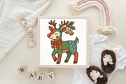 Patchwork Christmas Reindeer Preppy, an Illustration by CraftArtStudio (Thumbnail 4 of 4)