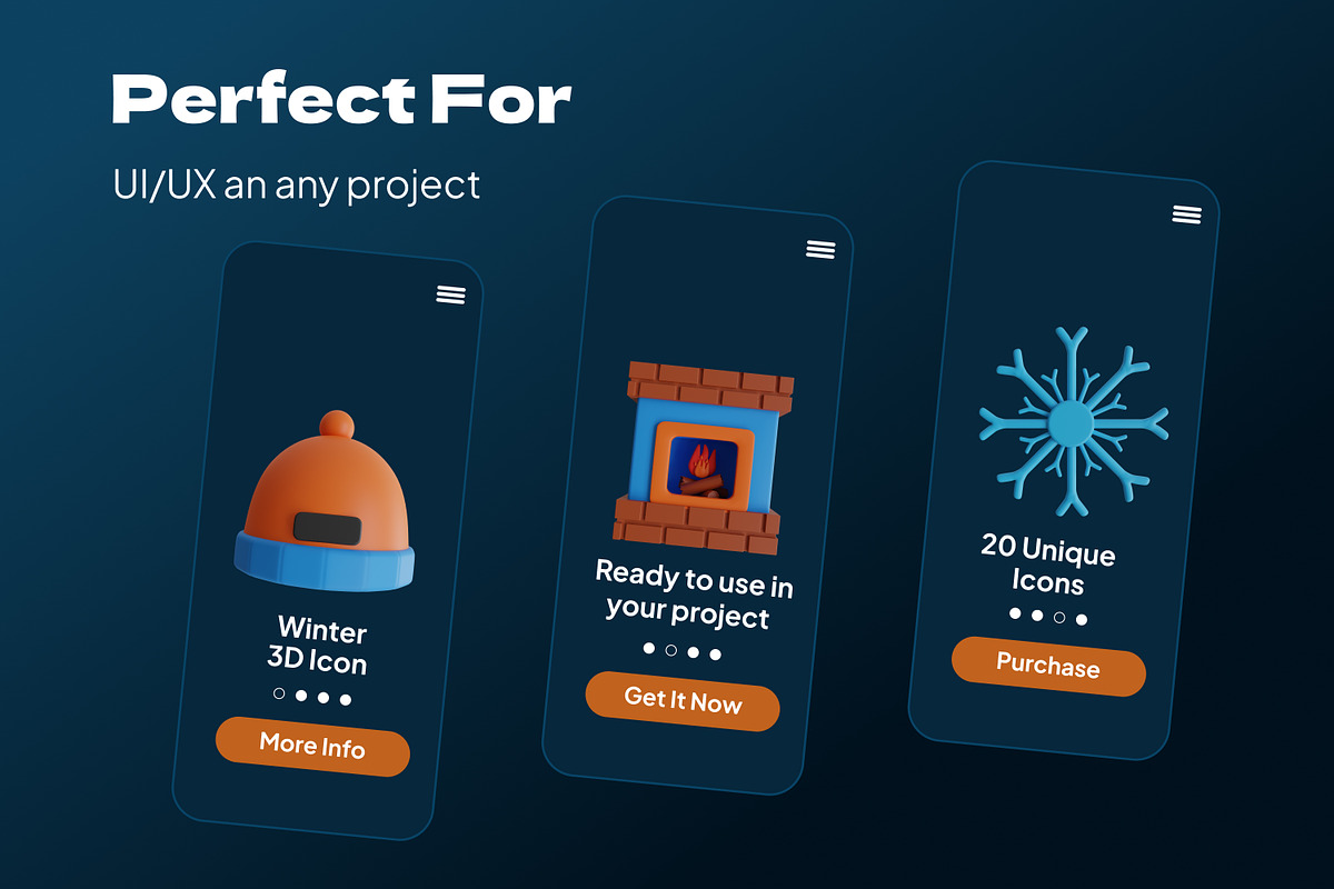 Winter 3D Icon Set, an Object 3D Model by Permadi Creative (Photo 3 of 4)