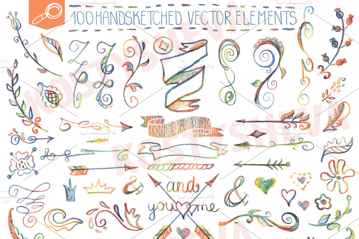 Handsketched designer Bundle Vector preview 3