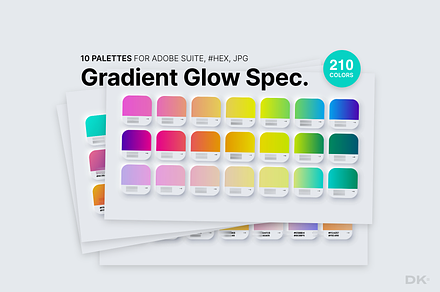 Gradient Color Palette, 210 Swatches, a Palette Add-On by Designer's Kit Co