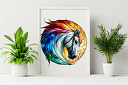 Horse Stained Glass Clipart  Sublim, an Illustration by SVGArt (Thumbnail 5 of 5)