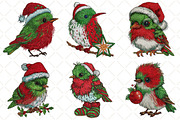 Santa Whimsical Bird Clipart, an Illustration by Black Bird Studio (Thumbnail 6 of 6)