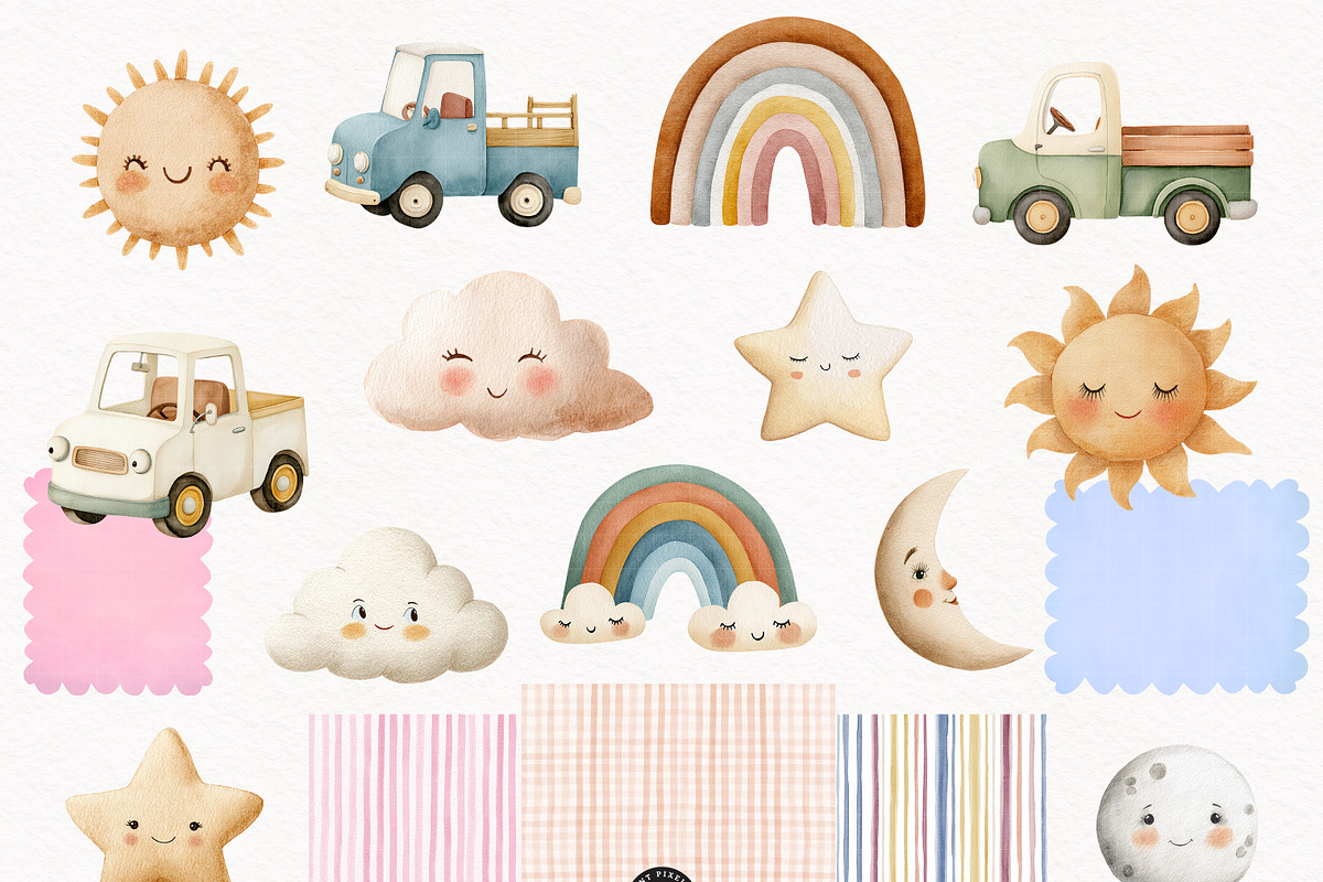 Dreamy Nursery Clipart Bundle, an Animal Illustration by PaintPixelCo (Photo 7 of 13)