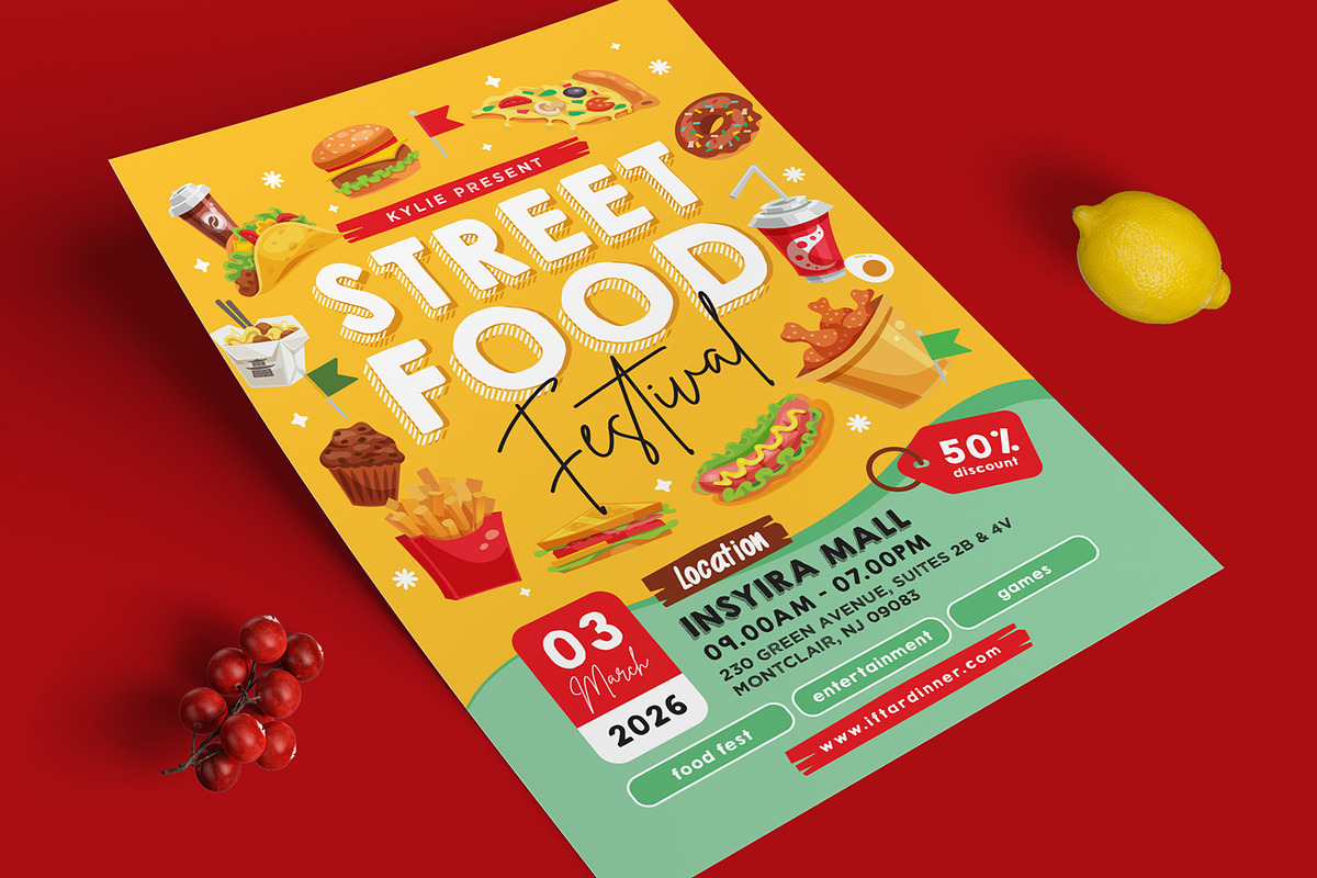 Street Food Fest Flyer Set, a Flyer Template by Aarley Kaiven (Photo 2 of 2)