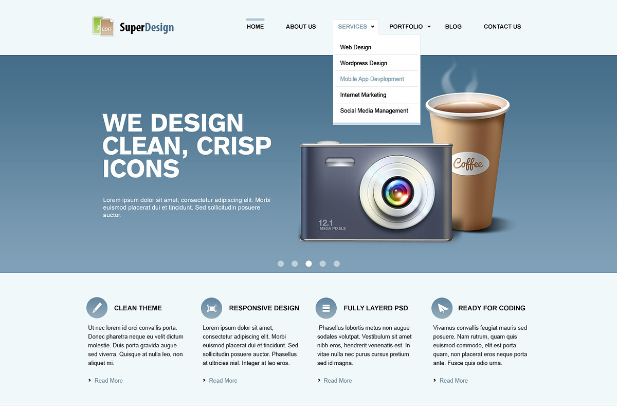 SuperDesign-business-website, a Websites & App Template by iconnice (Photo 1 of 3)