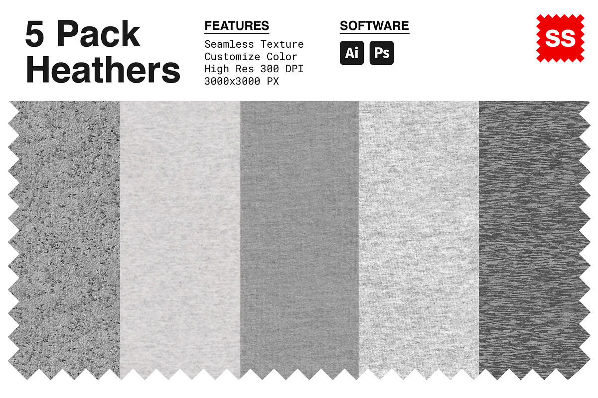 5 Pack Heathers Texture Pattern, a Pattern Graphic by Swatch Supply (Photo 1 of 9)